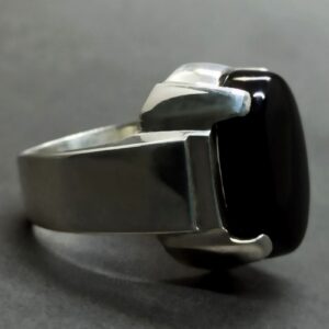 Natural Black Agate Ring
