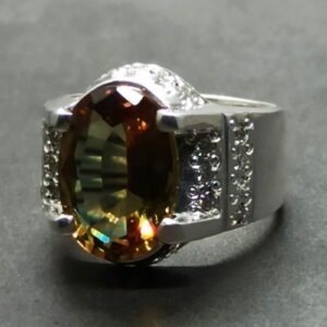 Oval Cut Color Changing Created Alexandrite Sterling Silver 925 Handmade Women Ring