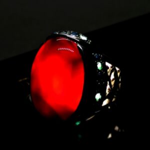 Natural Yemeni Blood Red Aqeeq Ring