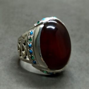 Natural Yemeni Blood Red Aqeeq Ring