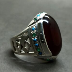Natural Yemeni Blood Red Aqeeq Ring