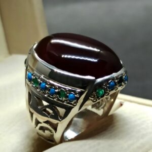 Natural Yemeni Blood Red Aqeeq Ring