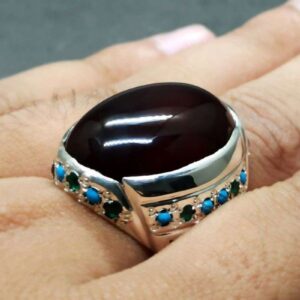 Natural Yemeni Blood Red Aqeeq Ring