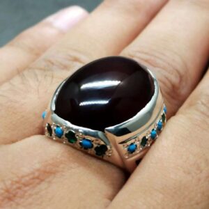 Natural Yemeni Blood Red Aqeeq Ring