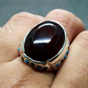 Natural Yemeni Blood Red Aqeeq Ring