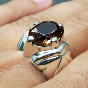 5 Carat Color Changing Lab Alexandrite Sterling Silver 925, 14k, 18k Gold Handmade Mens Designed Ring