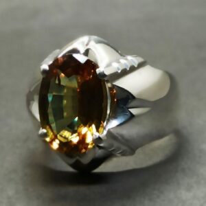 7 Carat Color Changing Created Alexandrite Sterling Silver 925, 14k, 18k Gold Handmade Mens Star Ring