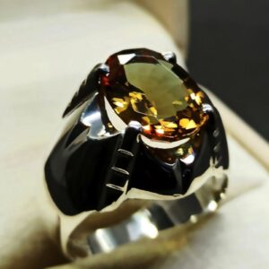 7 Carat Color Changing Created Alexandrite Sterling Silver 925, 14k, 18k Gold Handmade Mens Star Ring