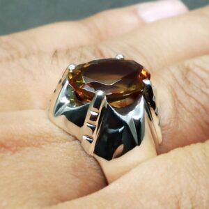 7 Carat Color Changing Created Alexandrite Sterling Silver 925, 14k, 18k Gold Handmade Mens Star Ring