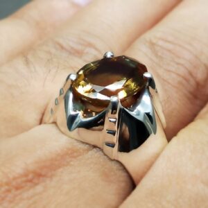 7 Carat Color Changing Created Alexandrite Sterling Silver 925, 14k, 18k Gold Handmade Mens Star Ring