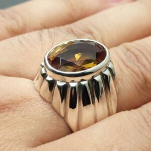 Oval Cut 13 Carat Color Changing Lab Alexandrite Sterling Silver 925, 14k, 18k Gold Handmade Mens Bezel Ring