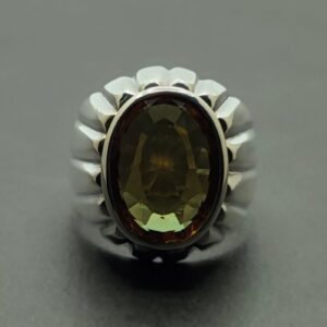 Oval Cut 13 Carat Color Changing Lab Alexandrite Sterling Silver 925, 14k, 18k Gold Handmade Mens Bezel Ring